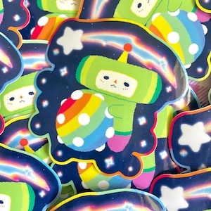 Katamari Konsolenspiel Prince Silly Die Cut Vinyl Aufkleber | Durchsichtiges glänzendes Laminat | Pixel Kunst | Schreibwaren-Aufkleber