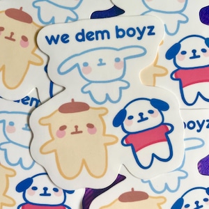 Sanr!o Hunde Meme sterben geschnitten Vinyl-Aufkleber | Pudding Hund Pocha Hund Cinna Roll Hund Briefpapier | Abziehbild