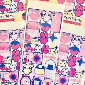 Friend Mems Kawaii Photobooth Aesthetic Silly | Clear Glossy Laminate | Pixel Art | Homemade | Journaling