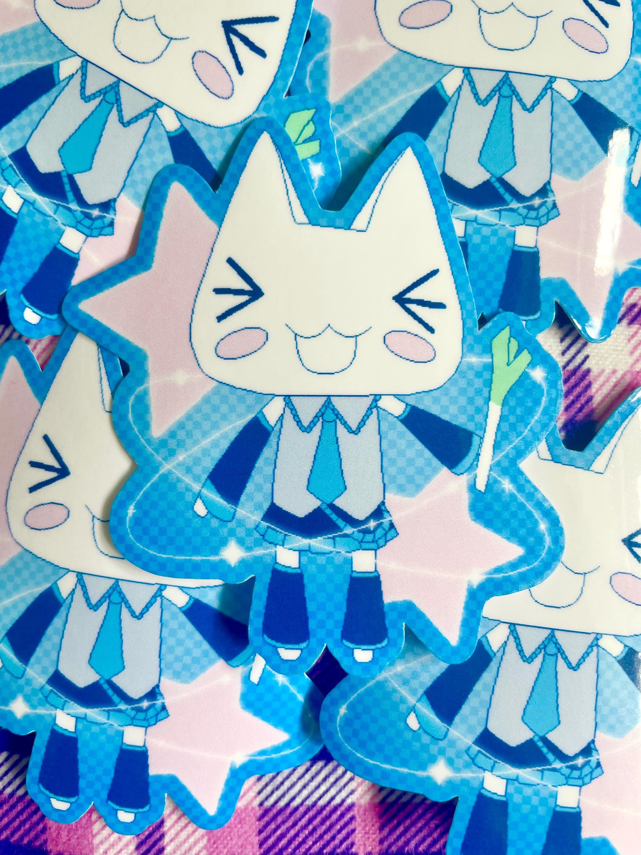 Miku Toro Inoue Japanese Game Character Y2K | Clear Glossy Laminate | Pixel Art | Video Game Stationery Decal