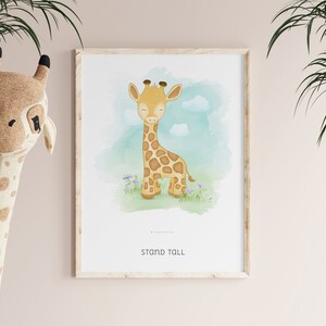 Vivero de arte de pared de jirafa, cartel de jirafa, jirafa elegante, arte de pared de jirafa bebé, impresión de arte de jirafa, descarga digital, regalo - A4, A3, A2