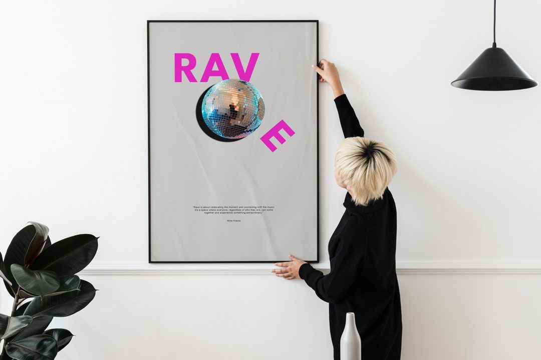 Nina Rave Rave Techno Nina Kraviz Poster Lyrics Dance Music Bold Quote House ...