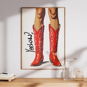 Vintage Western Cowboy Boots Poster Print (Digital Download)