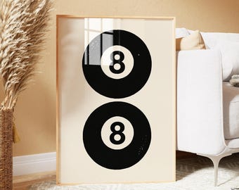 Vintage 8 Ball Print | Retro Dorm Decor (Digital Print)