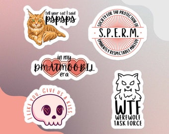 Dramione DMATMOOBIL Stickers, In My DMATMOOBIL Era, Tell Your Cat I Said Pspsps, Bookish Gifts for Readers, Fans of Fanfiction, Booktok