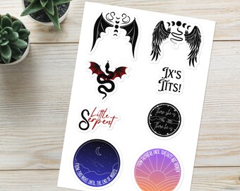 The Serpent and the Wings of Night Stickers | OFFICIALLY LICENSED | There She Is Ix's Tits Little Serpent Rishan Hiaj Heir Marks | Bookish