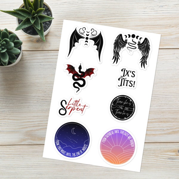 The Serpent and the Wings of Night Stickers | OFFICIALLY LICENSED | There She Is Ix's Tits Little Serpent Rishan Hiaj Heir Marks | Bookish
