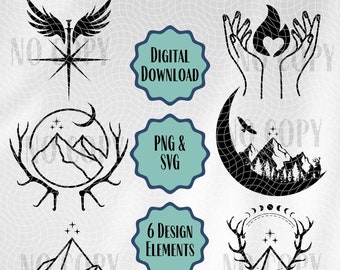 SJMverse MaasVerse PNG SVG Bundle, ACOTAR Throne of Glass Crescent City, Feyre Aelin Bryce, Bookish Designs for T-Shirts, Mugs, Cricut