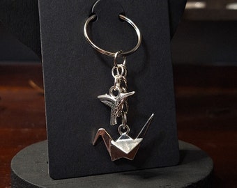Dramione Manacled Keychain, Paper Crane, Hummingbird, The High Reeve, Charm Keychain, Bookish Gifts for Readers, Bookworms, Fanfiction Fans