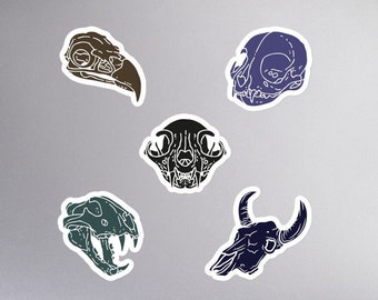 Witchy Stickers for Journals, Grimoires, Notebooks, Laptops, Tablets, Kindles, Water Bottles | Spooky, Occult, Witchcraft | Skull Collection