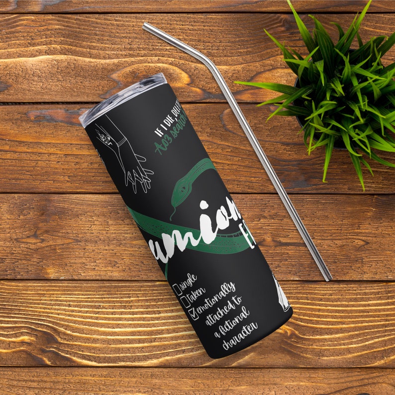 Dramione Stainless Steel Tumbler, Manacled Paper Cranes, Morally Gray, Emotionally Attached to Fictional Characters, Bookish Fanfiction Gift image 4