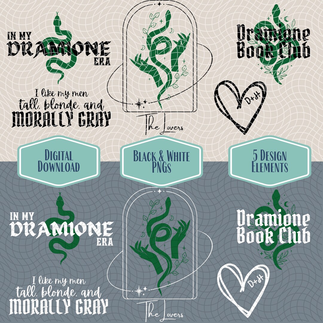 Fanfic Stickers Dramione PNG Bundle, Bookish Fanfiction Designs for Shirts, Sweatshirts ...