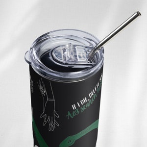 Dramione Stainless Steel Tumbler, Manacled Paper Cranes, Morally Gray, Emotionally Attached to Fictional Characters, Bookish Fanfiction Gift ブラック