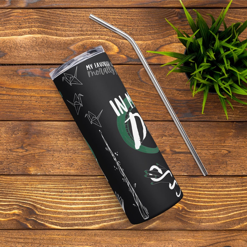 Dramione Stainless Steel Tumbler, Manacled Paper Cranes, Morally Gray, Emotionally Attached to Fictional Characters, Bookish Fanfiction Gift 画像 2