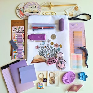 Bookish Bundle Book Box, Mystery Gift for Book Lovers, Reading or E-Reader Accessories for Bookworms, Romance Romantasy Fiction Readers