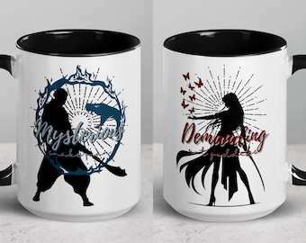 Taza de La guerra de los corazones perdidos, Hija de ningún mundo, Tisaanah y Max, Diosa de la podredumbre exigente, Hombre serpiente misterioso, Regalo para lectores amantes de los libros