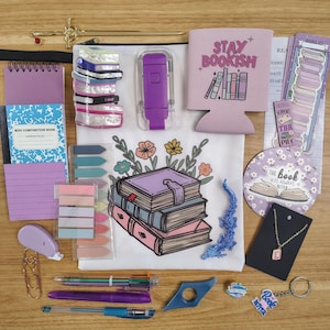 Bookish Bundle Book Box, Mystery Gift for Book Lovers, Reading or E-Reader Accessories for Bookworms, Romance Romantasy Fiction Readers