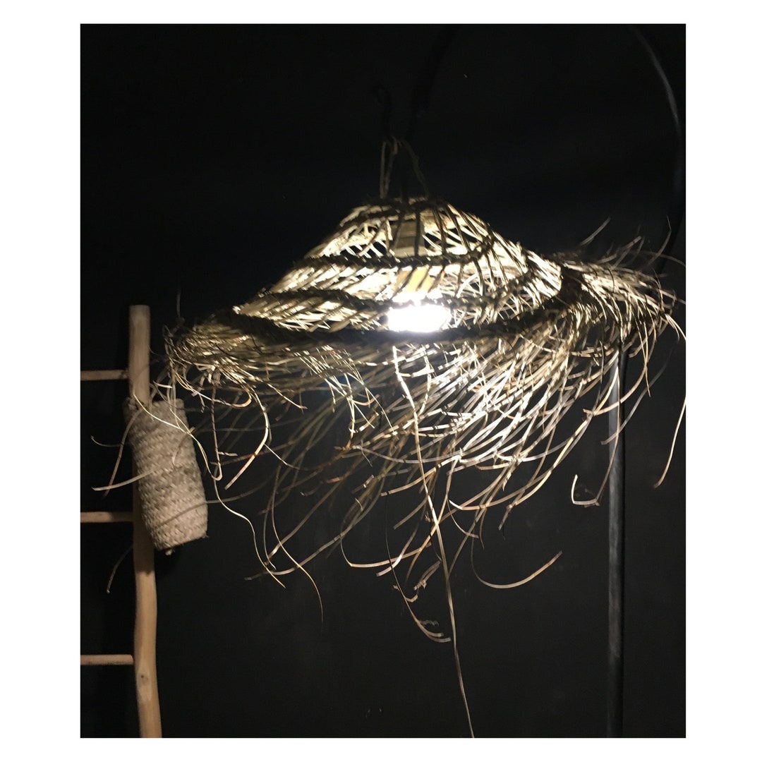 Parasol Wicker Lampshade Rattan Lamp Shade Wicker Pendant Etsy