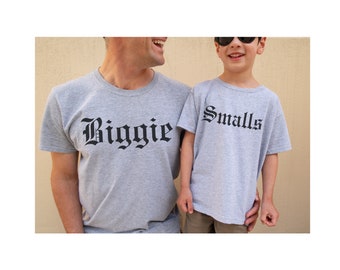Toddler Kids Biggie Smalls tshirt Father and Son matching shirts
