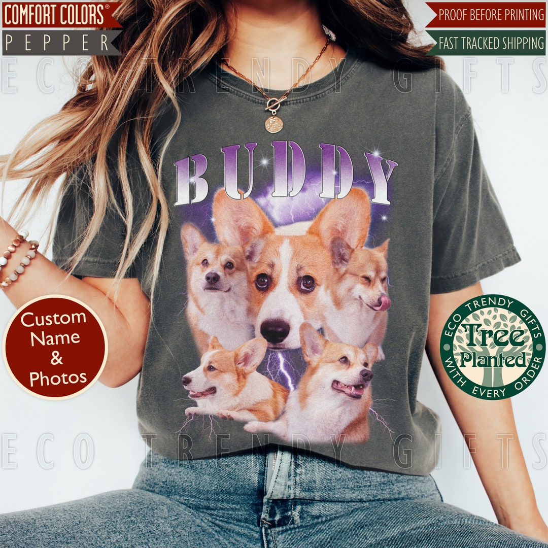 Vintage Custom Dog Shirt, Comfort Colors Retro Collage Personalized Pet
