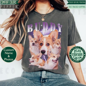Vintage Custom Dog Shirt, Comfort Colors Retro Collage Personalized Pet T-Shirt, 90s Bootleg Custom Photo Dog Tee, Custom Pet Gift B02