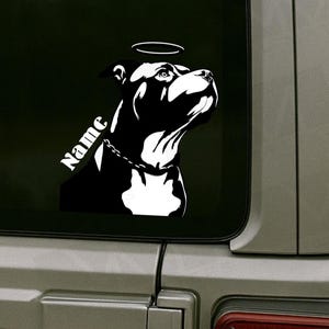 Custom Pitbull Memorial Decal - Personalized Dog Remembrance Car Sticker