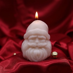 Handmade Santa Candle: Christmas Holiday Decor, Soy Wax