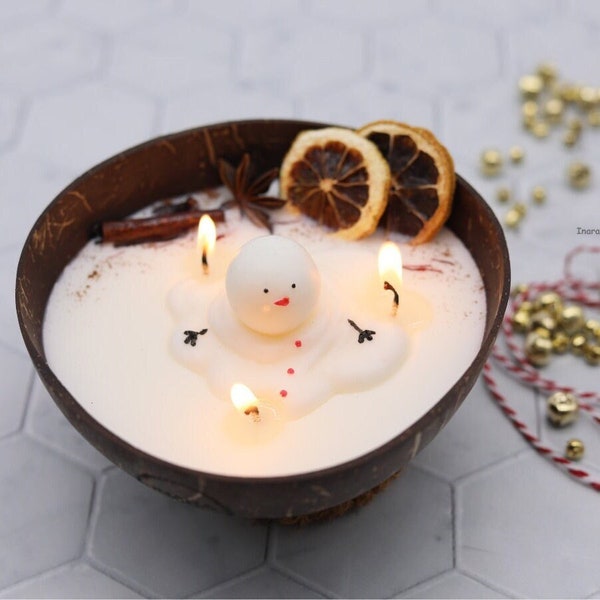 winter candle | Coconut Candle | Newyear gift |soy candle| holiday gift | Frasier fir | snowman candle | custom scent