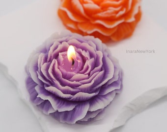 Flower shaped candle |  two-tone candle| fall candle | sculptural candle | housewarming candle | handmade | wedding gift