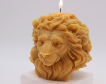 Lion Head Candle: Handmade Soy Wax, Farmhouse Decor