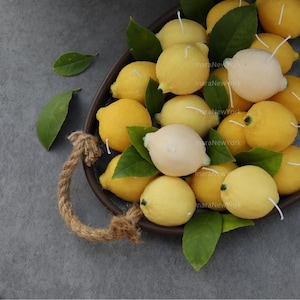 Lemon shaped candles | Food Candles, Real Fruit & Vegetables Candles, Orange Candle, Lemon Candle, |Vegan candle | Pillar Candles