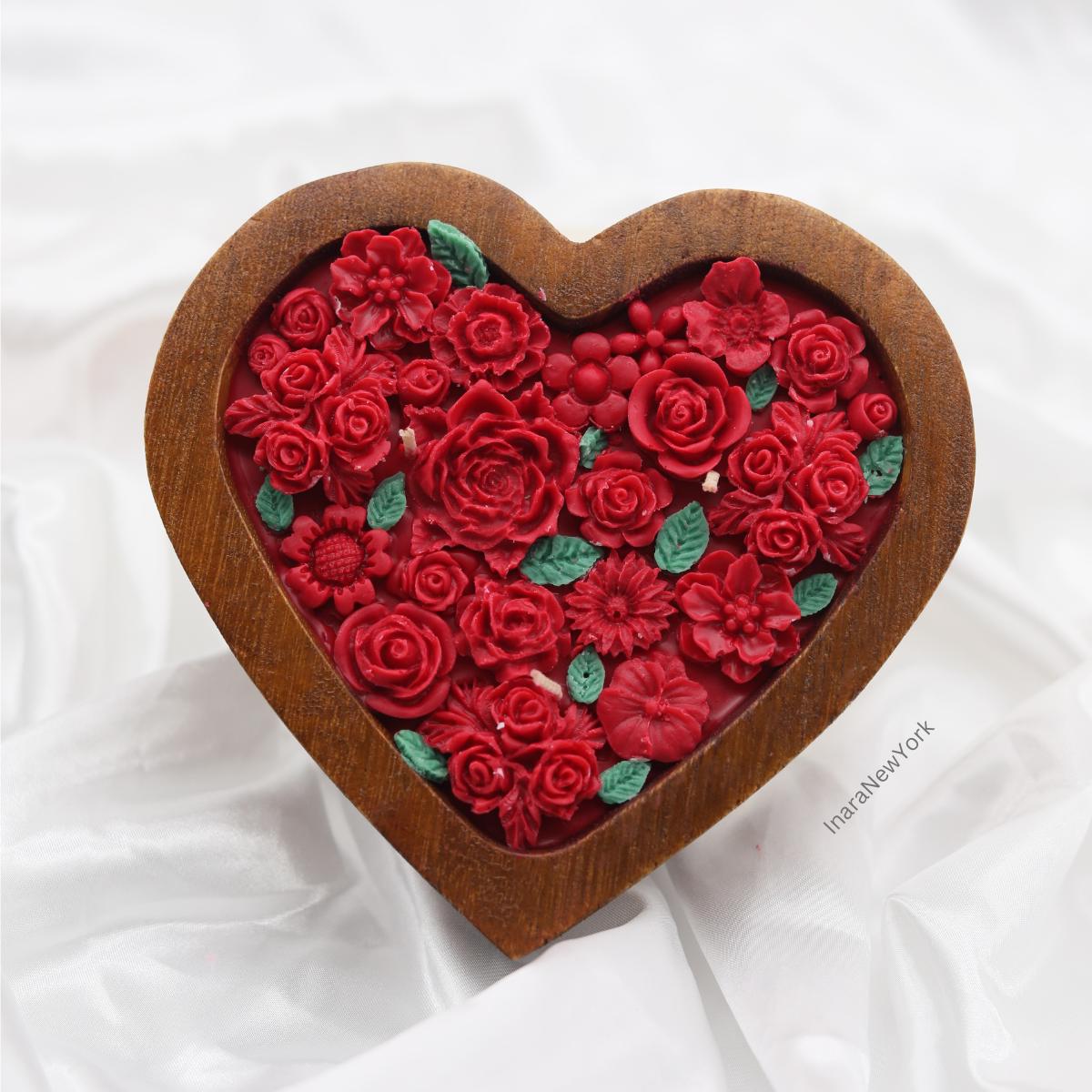 Heart dough bowl |FLOWER dough bowl candle | farmhouse candle| gift  | rustic Candle  | soy candle | custom farmhouse décor| anniversary