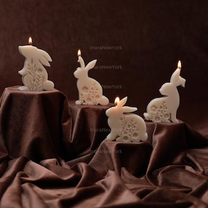 Vela em formato de vela de coelho da Páscoa | vela em forma de ovo de coelho | coelho em forma de ovo | decoração exclusiva para casa | presente personalizado | vela em forma de ovo fofa com orelhas |