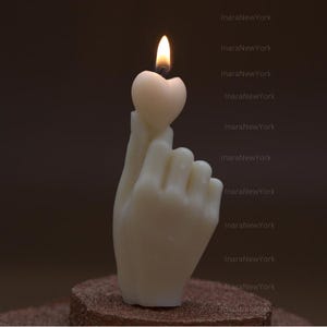 heart hand shaped candle |  valentines candle| love candle | sculptural candle |  handmade | wedding gift | custom, hand holding heart