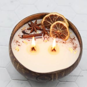 pumpkin chai Scented | Coconut shell Candle | All Natural | chakra healing Candle | housewarming | holiday gift | pumpkin