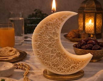 Eid Moon Soy Candle: Ramadan Decor, Islamic Gift