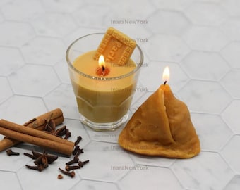 Chai Samosa Kerze Sojakerze: Indisches Décor, handgemacht