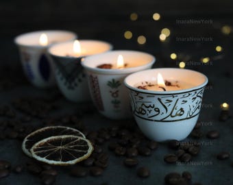 Ramadan decor cawa  turkish lebanese coffee candle- karak tea- arabic chai cups- - eid gift -