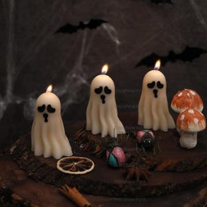 Ghost Candles | Halloween Mummy Ghosts | Spooky Candles | Autumn Candles | Autumn Decoration | Fall | Halloween Candles | Soy wax