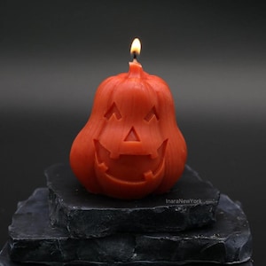 Handmade Pumpkin Candle: Halloween Decor, Soy Wax