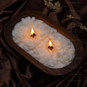 Flower doughbowl candle | spring decor | anniversary gift | mothers day gift | botanical décor | custom gift|