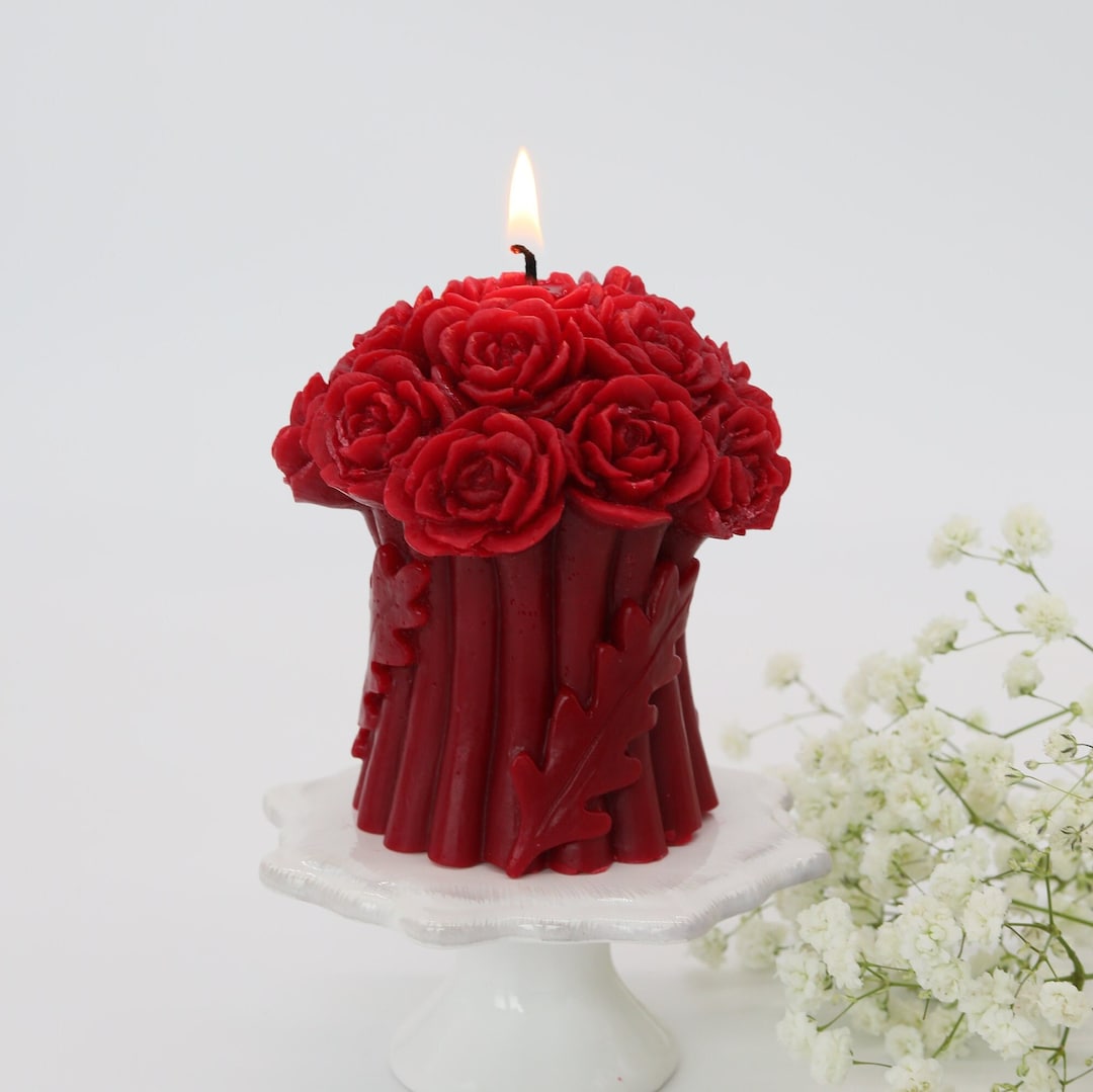 Free Shipping Flower Bouquet Shaped Candle Valentines Day Candle