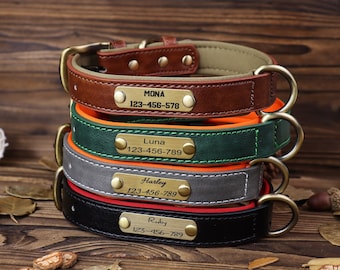 Dog collar leather, dog collar personalized, dog collar girl, dog collar boy, dog collar engraved, dog collar Engraved Leather Dog Collar