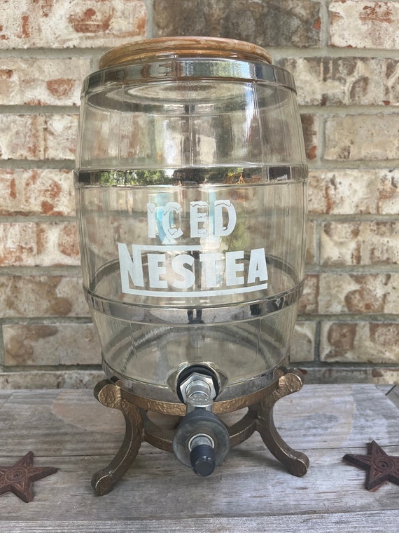 Vintage Iced Nestea Glass Drink Dispenser With Tap Beverage - Etsy