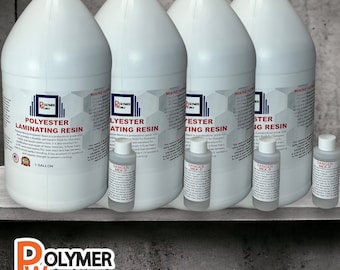 Polymer World  4 Gallons of Polyester Resin with Hardener - Marine-Grade Laminating Fiberglass Resin Kit for Boat, Automotive, Bath Repairs.