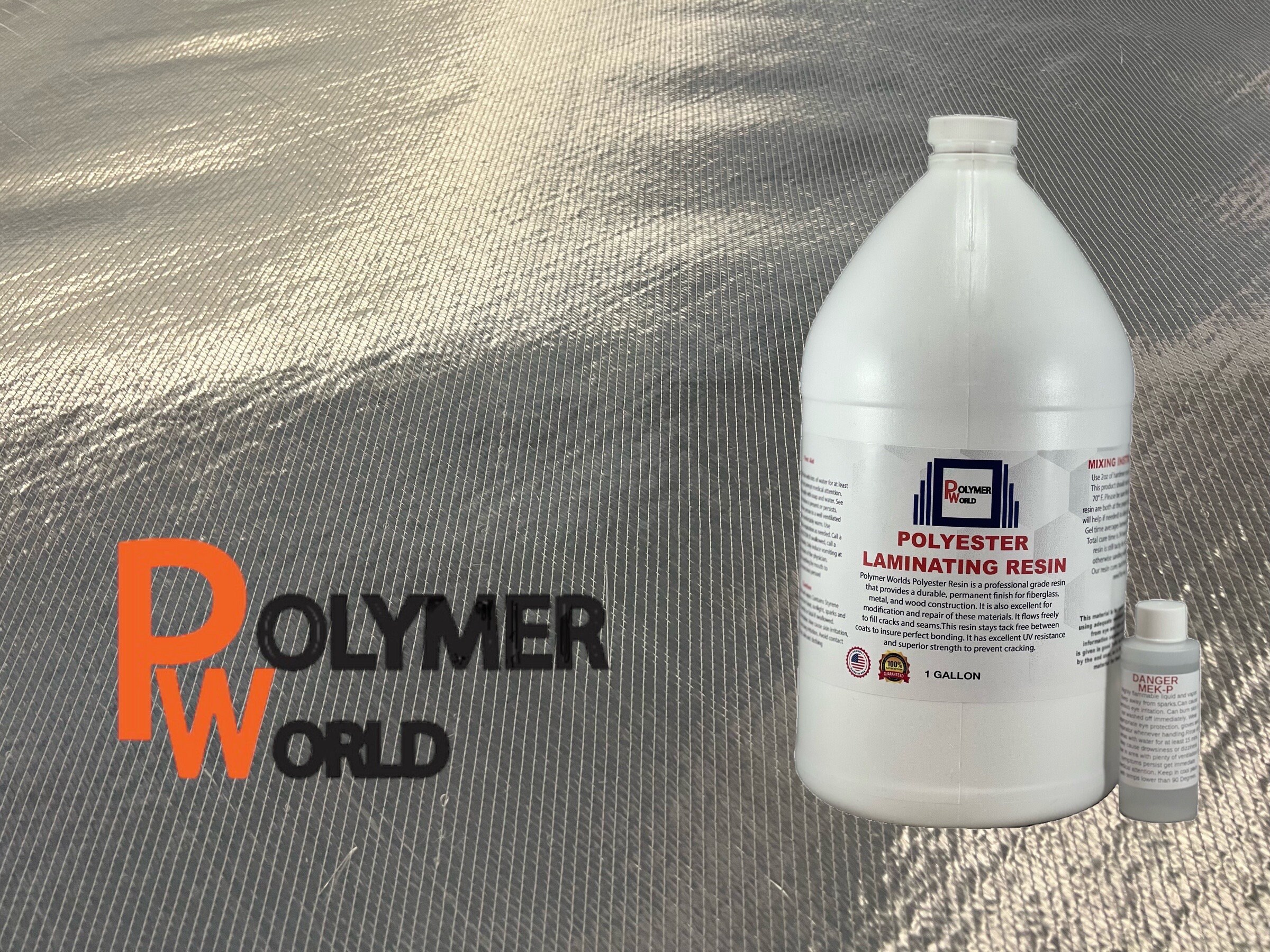 Polymer World 1 Gallon of Polyester Resin With 1708x50x5 Yard Biaxial