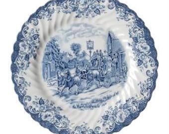 Johnson Brothers “Coaching Scenes Blue” Vintage Dinner Plate