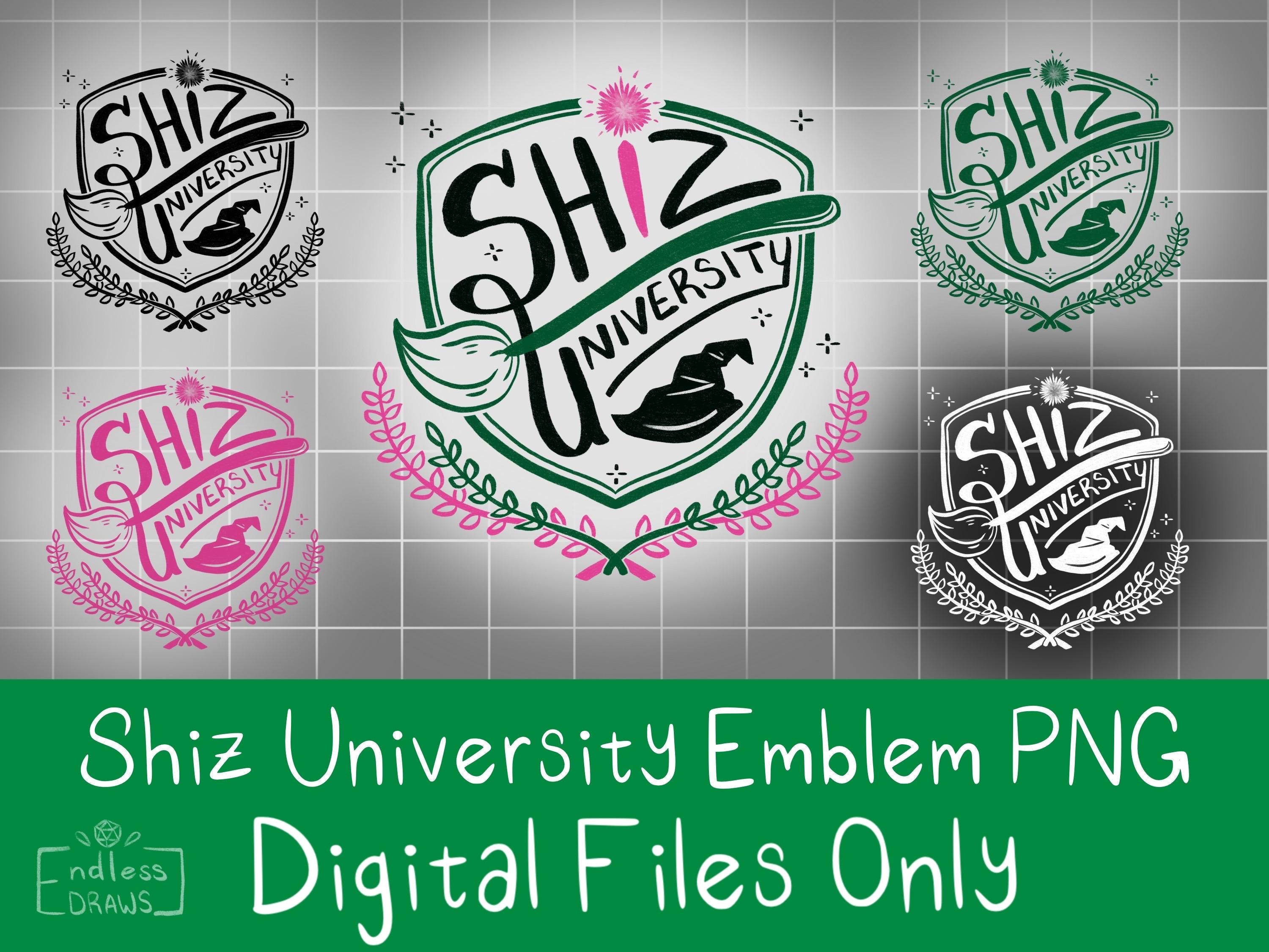 Shiz University Emblem PNG Digital Download - Wicked Musical Inspired Design for Sublimation, T-Shirts, Mugs, Crafts, Aesthetic, Hand Drawn