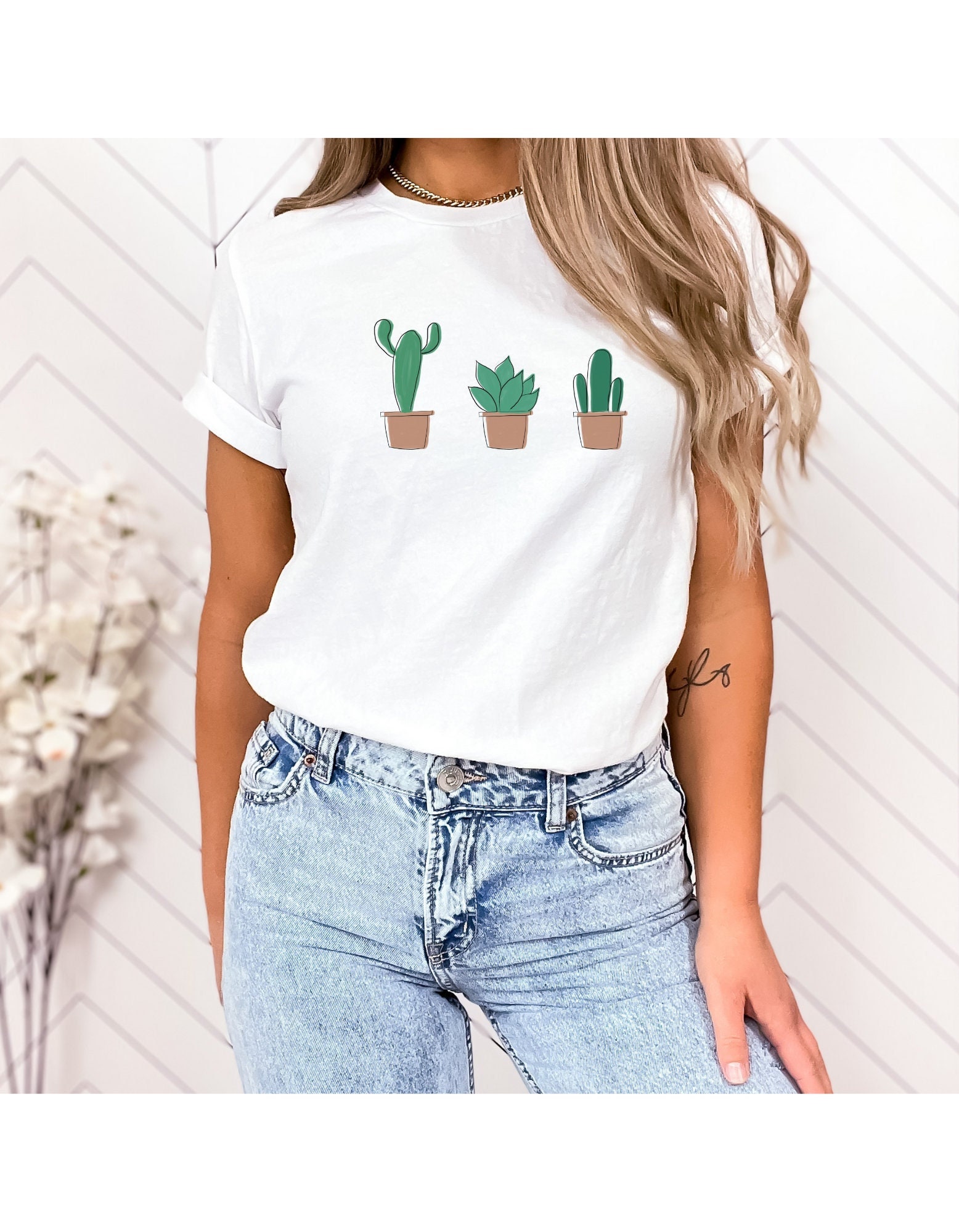 Cactus Unisex Aesthetic Patern Shirt - Etsy