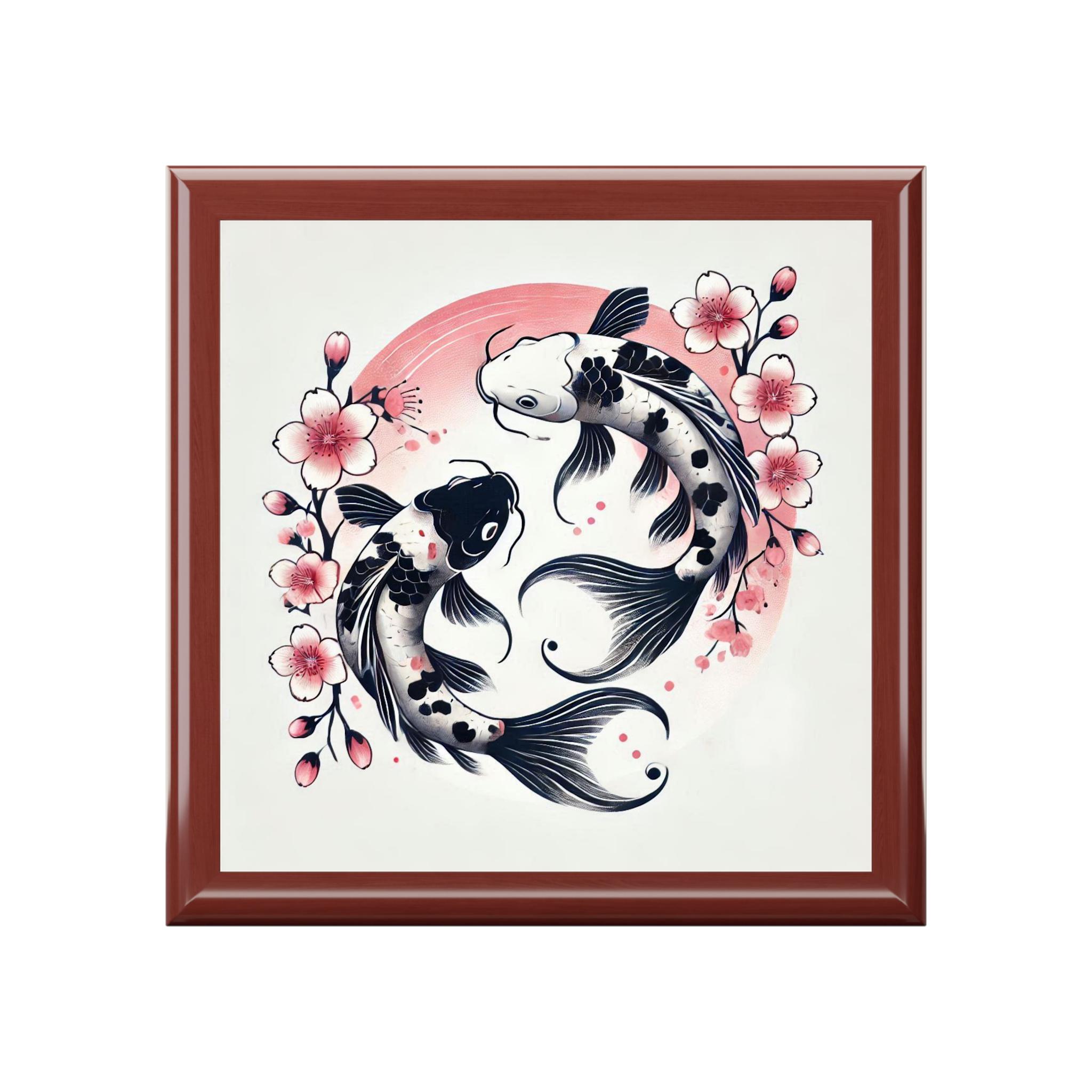 Koi Fish Jewelry Box | Japanese-inspired Keepsake Box, Sakura Decor ...